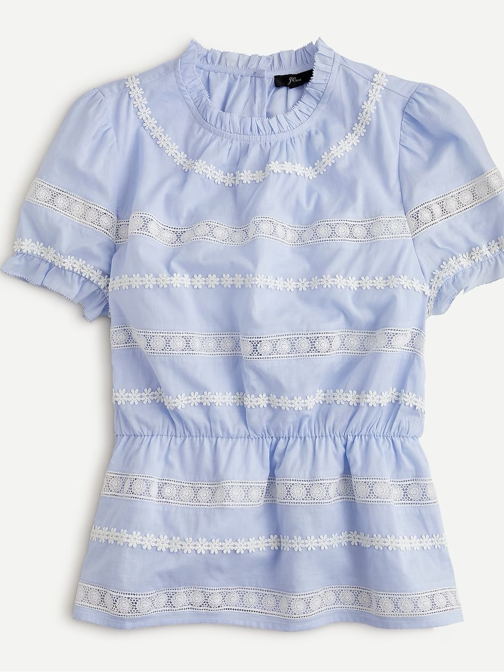 J.Crew Daisy chain flower embroidered peplum top medium m
